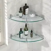 Bathroom Shelf 2 Pack Glass Shelf Shower Organizer Corner Floating