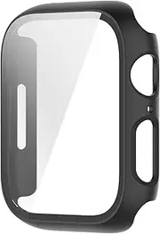 Hard PC Case Intended for Apple Watch 7 Screen Protectors, TenCloud Bumper Cover Frame Protective Intended for Watch 7 Protector Case (41mm, Black)