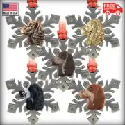 Pewter English Springer Spaniel Snowflake Christmas Tree Ornaments, Made in USA