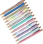 Funny Pens - Set of 12 Note Taking Rollerball Pens - Quick-drying Stationery Supplies, Note Taking Writing Tools for Home School