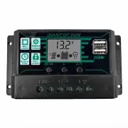 12V/24V 10A-100A LCD Solar Controller Dual USB DC Port Current Solar Charge Cotroller