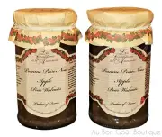SET OF 2 JARS, LES CONFITURES à L' ANCIENNE, APPLES, PEARS & WALNUTS FRENCH JAM