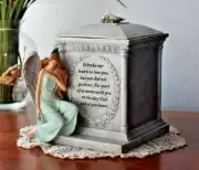 Urn Memorial Cremation Box 8x7 Angel Dove It broke our hearts to lose you...
