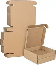 Corrugated Cardboard Shipping Boxes, 100x100x20mm (4"x4"x0.8") Small Parcel Boxes, Packaging Mailing Boxes for Business, Posting, Large Letter Packet Shipping, Storing or Gift(Pack of 10)
