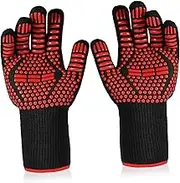 LAPYAPPE Men's Heat Resistant BBQ Gloves Oven Mitts for Baking Cooking Fireproof Gloves Comfortable Design