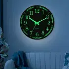 Large Luminous Wall Clock Round Quartz Glow In Dark Non Ticking Home Decor 12"