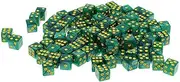 Luwecf 100PCS 6-Sided Dice Dice 14mm for Board Games, Party Games Dice, Green, 14mm