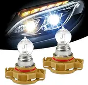JawGrew 2 PCS PSX24W Fog Light Bulbs, Quartz Glass Turn Brake Daytime Running Lights, Halogen Bulb Replacement Parts, Universal for Most Cars (White)