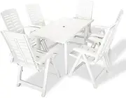 Patio Furniture Sets 7 Piece Outdoor Dining Set Plastic White