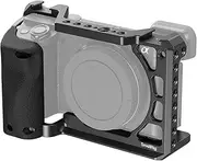 [SMALLRIG] A6100 / A6300 / A6400 Cage with Silicone Handgrip and Built-in Threaded Holes, Cold Shoe and Quick Release Plate, for Sony Alpha 6100 / Alpha 6300 / Alpha 6400-3164B