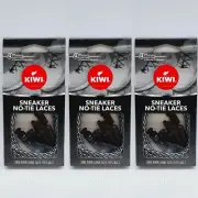 Lot Of 3 KIWI No Tie Elastic Shoelaces for Sneakers Black & White