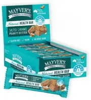 Mayvers Natural Health Salted Caramel Peanut Butter Bars G/F 15x40g