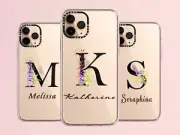 iPhone 16 15 14 13 12 11 Pro Max Plus Case Personalise Custom Name Floral Cover