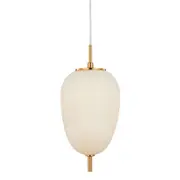 Gaspar Opal Matt Glass Oval Brass Pendant Light