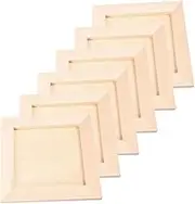 COOPHYA 6pcs DIY Clay Picture Frames for Unfinished Wooden Craft Frames for Art Projects Safe and Sturdy Materials for Home Decor and Creative Displays