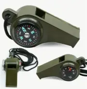 Emergency Survival Gear 3 in 1 Whistle, Compass, Thermometer for Camping Hiking
