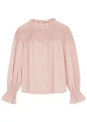 Merlette Majorelle Pink Smocked Cotton Blouse - Rose - M M