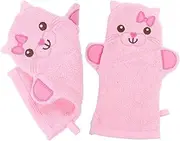 SOESFOUFU 2Pcs Cute Animal Shaped Bath Gloves for Cartoon Bath Mittens for Gentle Body Scrubbing Lightweight Wash Clothes for Comfortable Bathing and Skin Cleaning