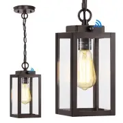 11'' Outdoor Pendant Light, Dusk to Dawn Modern Outside Chandelier Outdoor Ha...