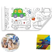 Coloring Paper Roll for Kids 118x11.8″ Sticky Drawing Paper Roll Out for Boys
