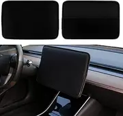 XTAUTO Screen Protector Cover Compatible with Tesla Model 3 Model Y Center Console Display Cover Folding Sun Shade Sleeve Screen Protection from Scratch, Dust, Heat Tesla Interior Accessories (Black)