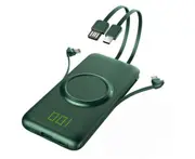 S68 10000mAh Power Bank Comes with 4-wire Ultra-thin Digital Display Wireless Charging Power Bank for IPhone Android Etc