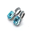 Earrings By Mariana My Treasures Coll. Fab Aquamarine Austrian Crystals