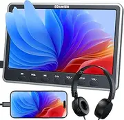 [GOnavidio] 12.5 Inch DVD Player Car with HDMI Input, Headphones, Mounting Bracket, Double Speaker, DVD Player Car Headrest, Supports Sync Screen, AV Input and Output Without Battery