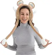 [Surblue] Cute Animal Moving Earmuffs Winter Warm Outdoor Ear Covers Headband Fur Earwarmer