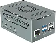 Aluminum Case for Raspberry Pi 5, with 4010 PWM Fan and Copper Heatsinks for Raspberry Pi 5