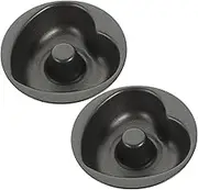 AUTSUPPL 2Pcs Heart Shaped Doughnut Mold Carbon Steel Cake Baking Pan Non Stick Cookie Baking Molds for Muffins Easy to Clean and Demold