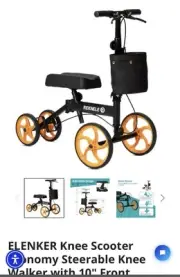 Elenker MT-9253 Upgraded Portable Steerable Knee Scooter Up To 300 Lbs BRAND New