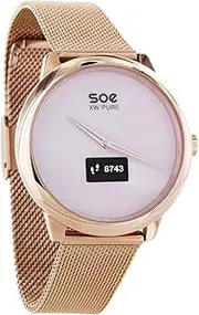 X-WATCH 54017 Hybrid Smartwatch SOE XW Pure Women's Android Fitness Tracker Watch iOS with Whatsapp Rose Gold