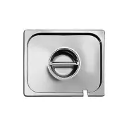 PADERNO HOTEL PAN LID 1/6 GN WITH LADLE NOTCH STAINLESS STEEL 14529-00