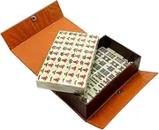 BCOATH 1 Set Portable Mahjong Game Travel Friendly Mahjong Kit with Dice for Outdoor Gatherings Camping and Family Parties with Engraved Tiles for Fun and Laughter