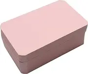 Sowaka 100 Pcs Mini Cards Blank Small Round Corner Cardboard Flash Word Message Notes Business Index Tags Cards for Gift Language Learning Art Craft Supplies (Pink)