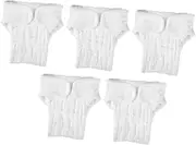 HAPINARY 5pcs Reusable Cotton Diaper Liners High Absorbency Boy Girl Nappy Inserts Washable Cloth Swim Diapers Breathable for Months White