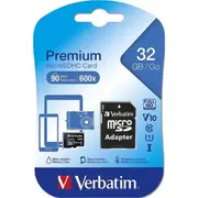 Verbatim 44083 microSDHC Memory Card - 32GB Class 10 with adapter [44083]