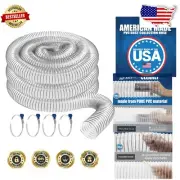 Durable Puncture Resistant PVC Dust Collection Hose with Steel Coils - 20 Feet
