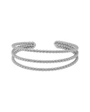 Italian Silver Beaded Cuff Bracelet