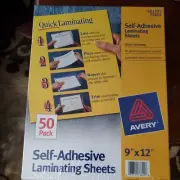 Avery Clear 50 Count Self Adhesive Quick Laminating Sheets 9" x 12" 73601