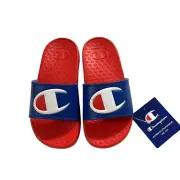 Champion Little Boys Girls Slide Sandals Size 13 Blue Red Lightweight & Comfy