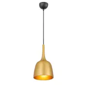 Polk 20cm Pendant, Black, Gold Brushed