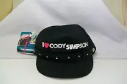 Cody Simpson Black Military Cadet Style Hat "I (heart) Cody Simpson" *New
