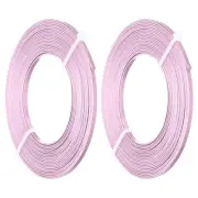 18 Gauge 3mm Wide Flat Wire, 16.4Ft 2 Roll Bendable Flat Bezel Wire, Light Pink