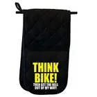 Think Bike Then Get The Hell Out Of My Way - Mitt Oven Gloves Kitchen BBQ Mitts