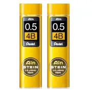 Pentel Mechanical Pencil Lead, Ain Stein, 0.5mm, 4B ( C275-4B ) PACK OF 2