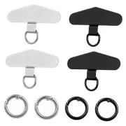 4 Pack Metal Phone Patch with Metal Ring, Metal Phone Tether Tab, Phone Hook