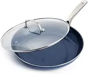 Blue Diamond Cookware Diamond Infused Ceramic Nonstick 30 cm Frying Pan Skillet with Lid, PFAS-Free, Dishwasher Safe, Oven Safe, Blue