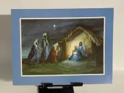 Vintage Christmas Card with Manger Scene by Rust Craft